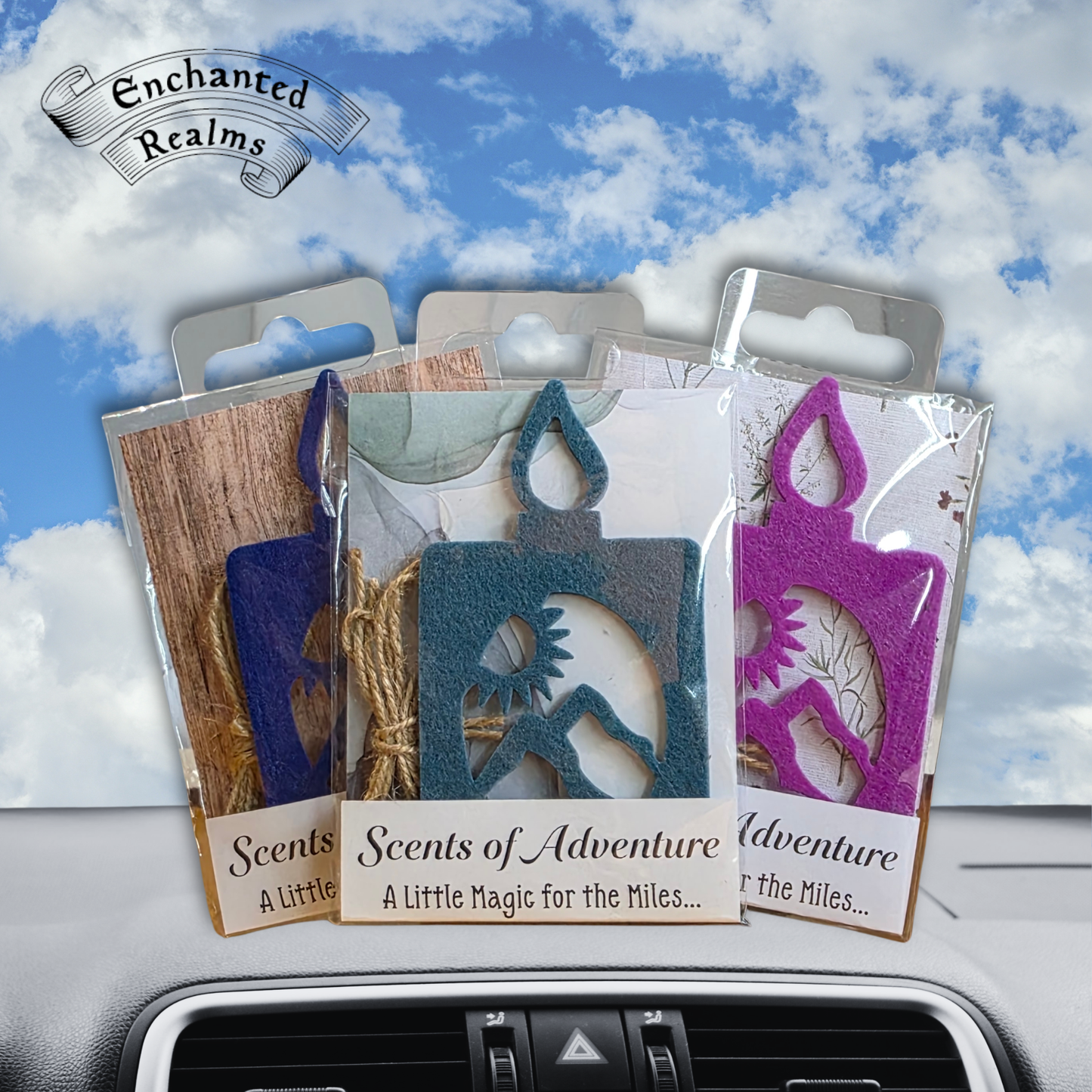 Scents of Adventure Refillable Felt Car Air Freshener | Fantasy Car Freshener