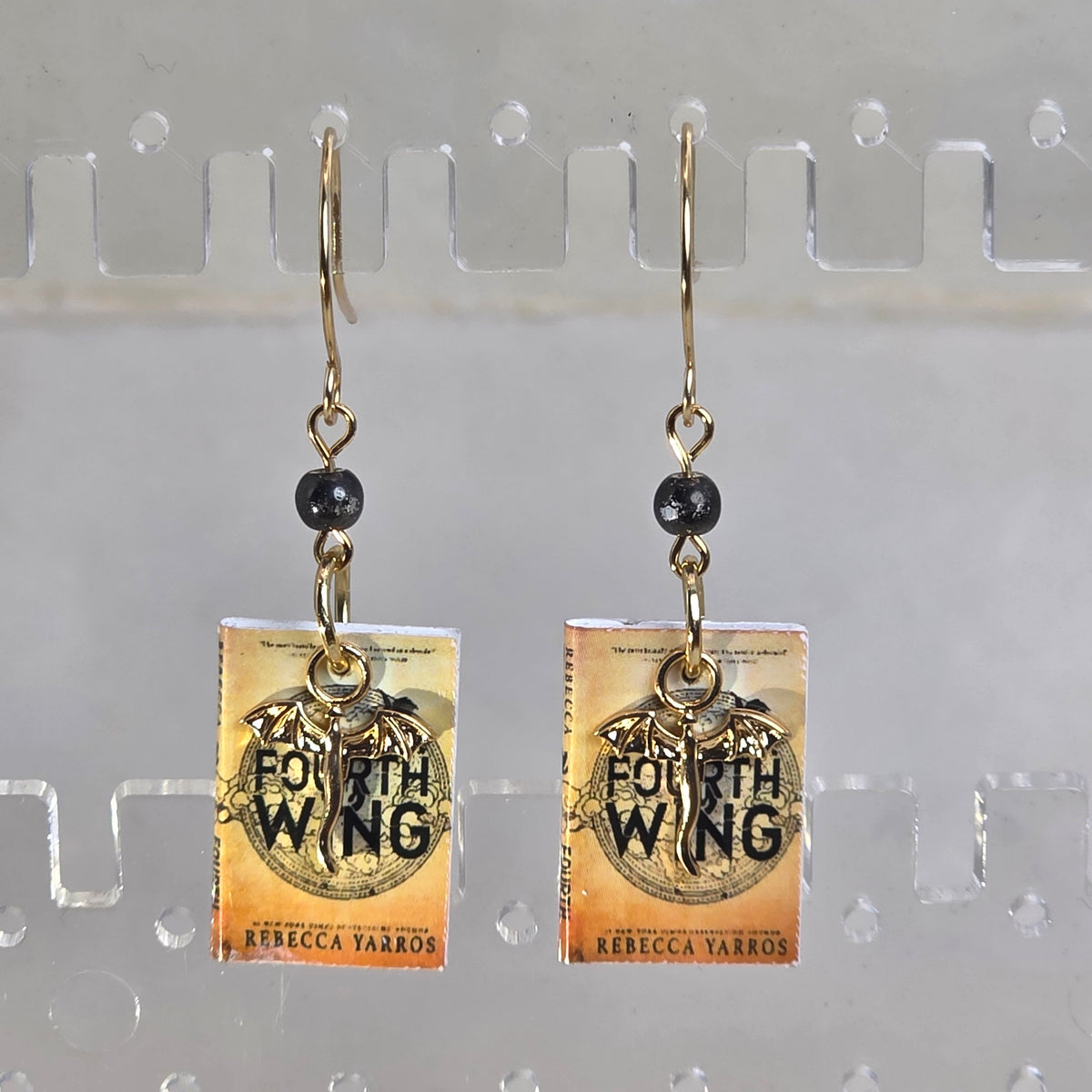 Fourth Wing Mini Book-Inspired Earrings | Romantasy Bookish Jewelry