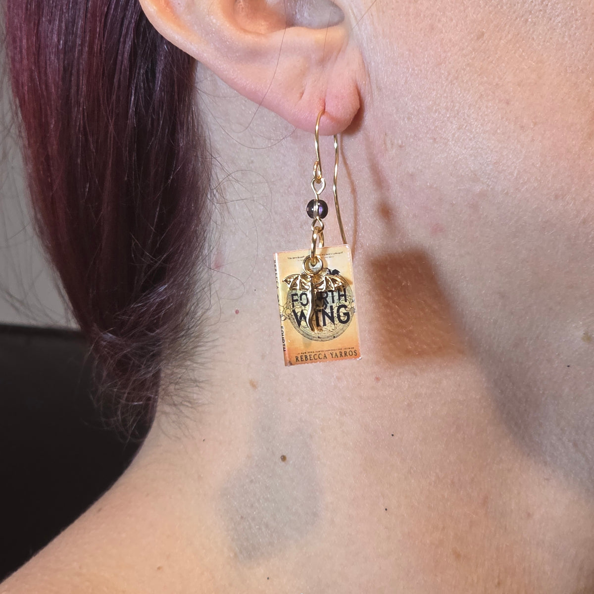 Fourth Wing Mini Book-Inspired Earrings | Romantasy Bookish Jewelry