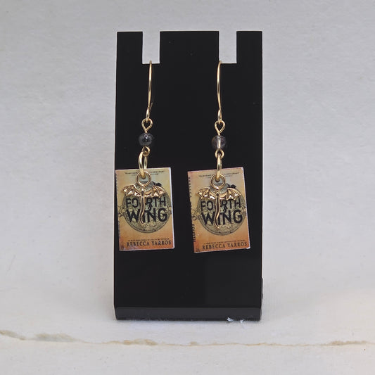 Fourth Wing Mini Book-Inspired Earrings | Romantasy Bookish Jewelry