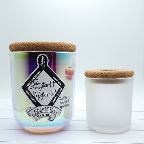 enchanted realms starlit waterfall large candle